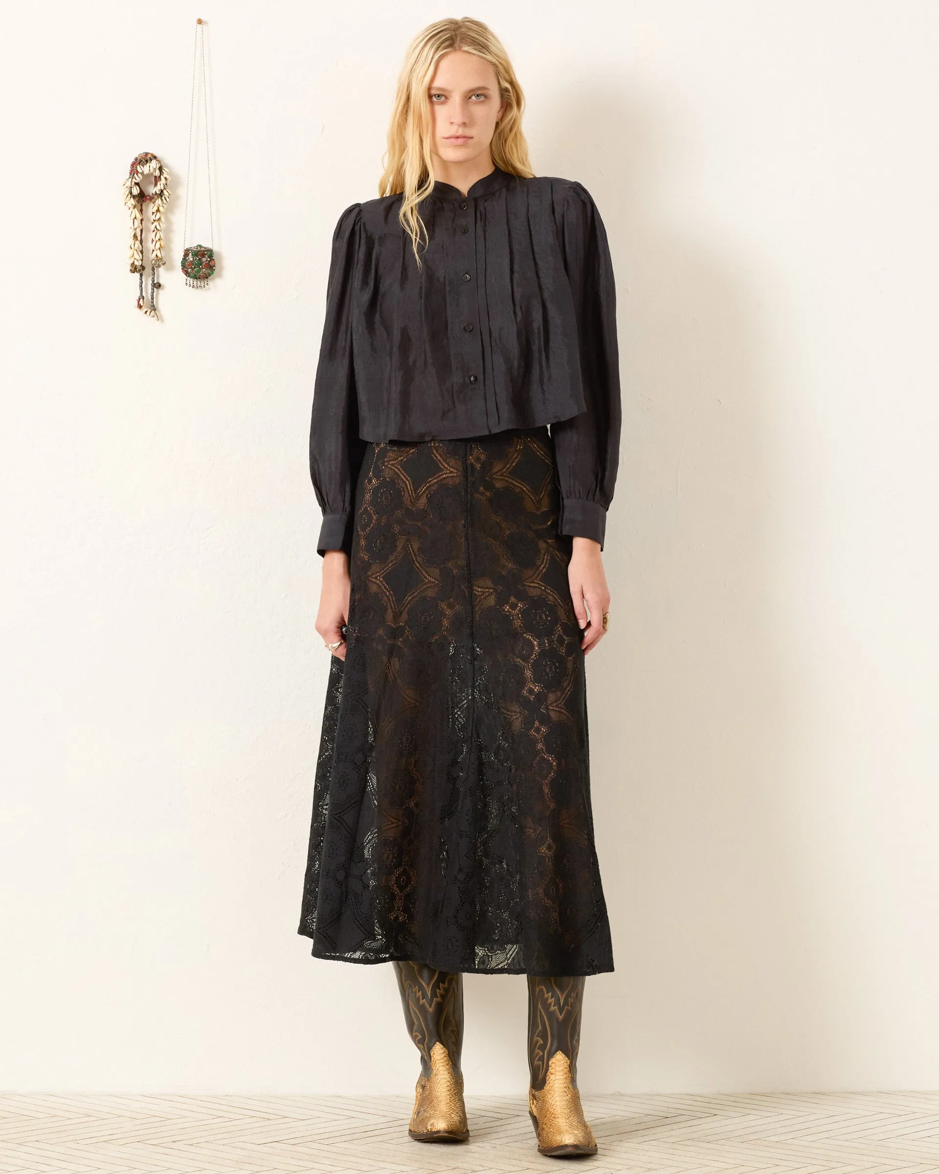 Ryle Onyx Silk Shirt sold by Alix of Bohemia product image thumbnail 4