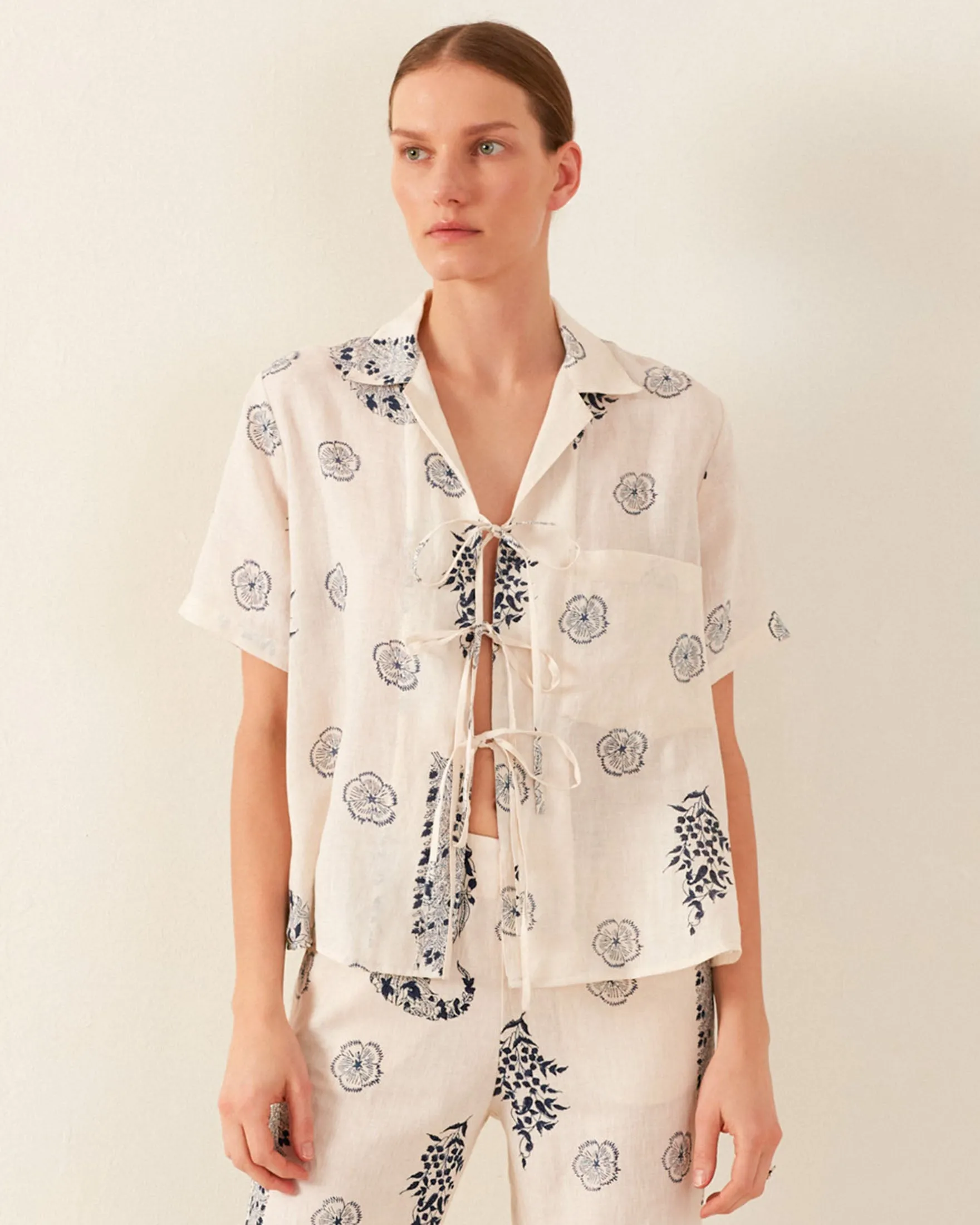 Styla Porcelain Linen Shirt sold by Alix of Bohemia