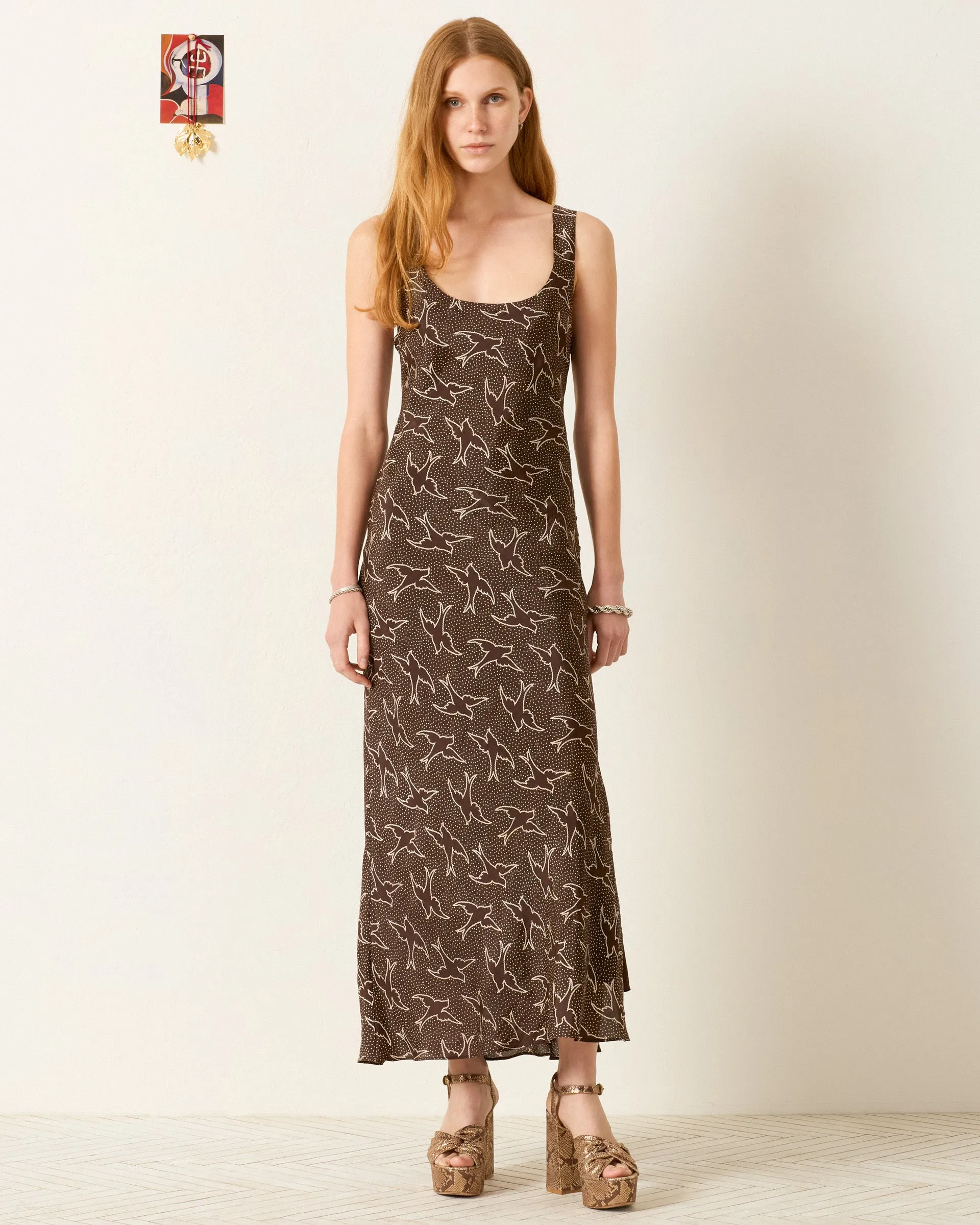 Adele Clove Swallow Silk Dress sold by Alix of Bohemia