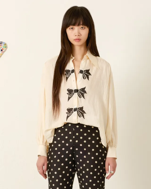 Emery Black Tie Silk Shirt made by Alix of Bohemia