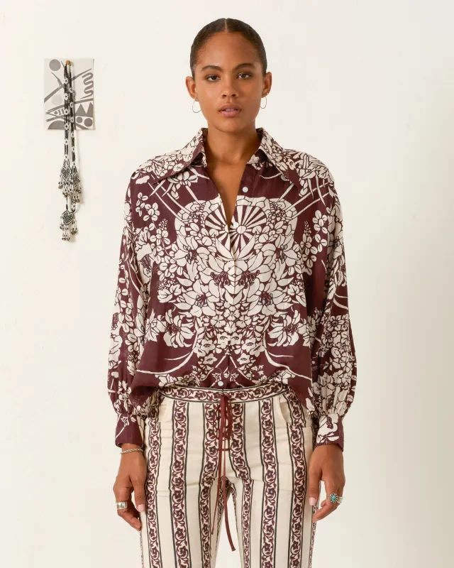 Emery Auburn Spoke Silk Shirt made by Alix of Bohemia