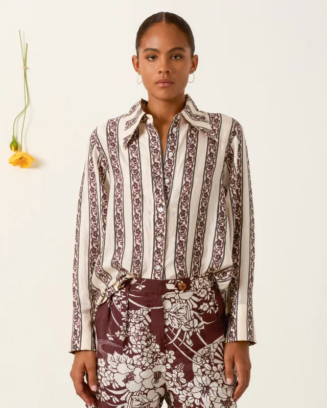 Dana Climbing Vine Silk Shirt made by Alix of Bohemia