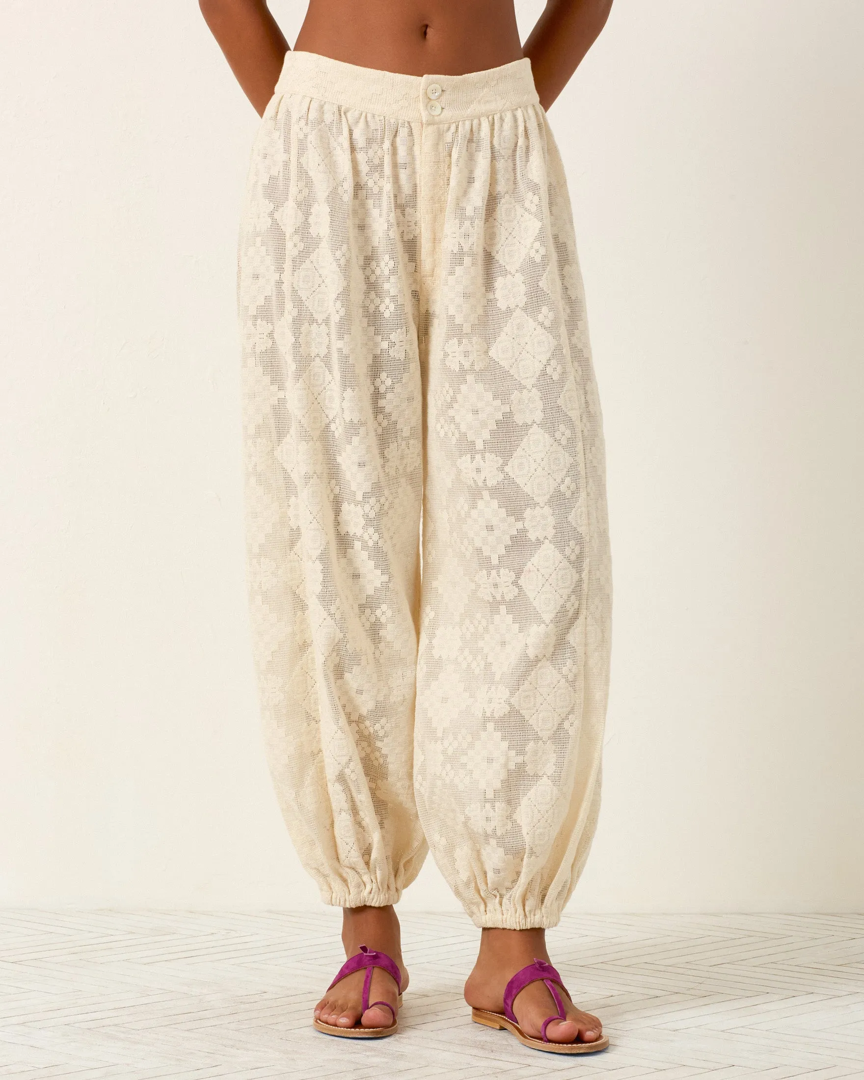 Margot Ecru Tetris Lace Pant sold by Alix of Bohemia