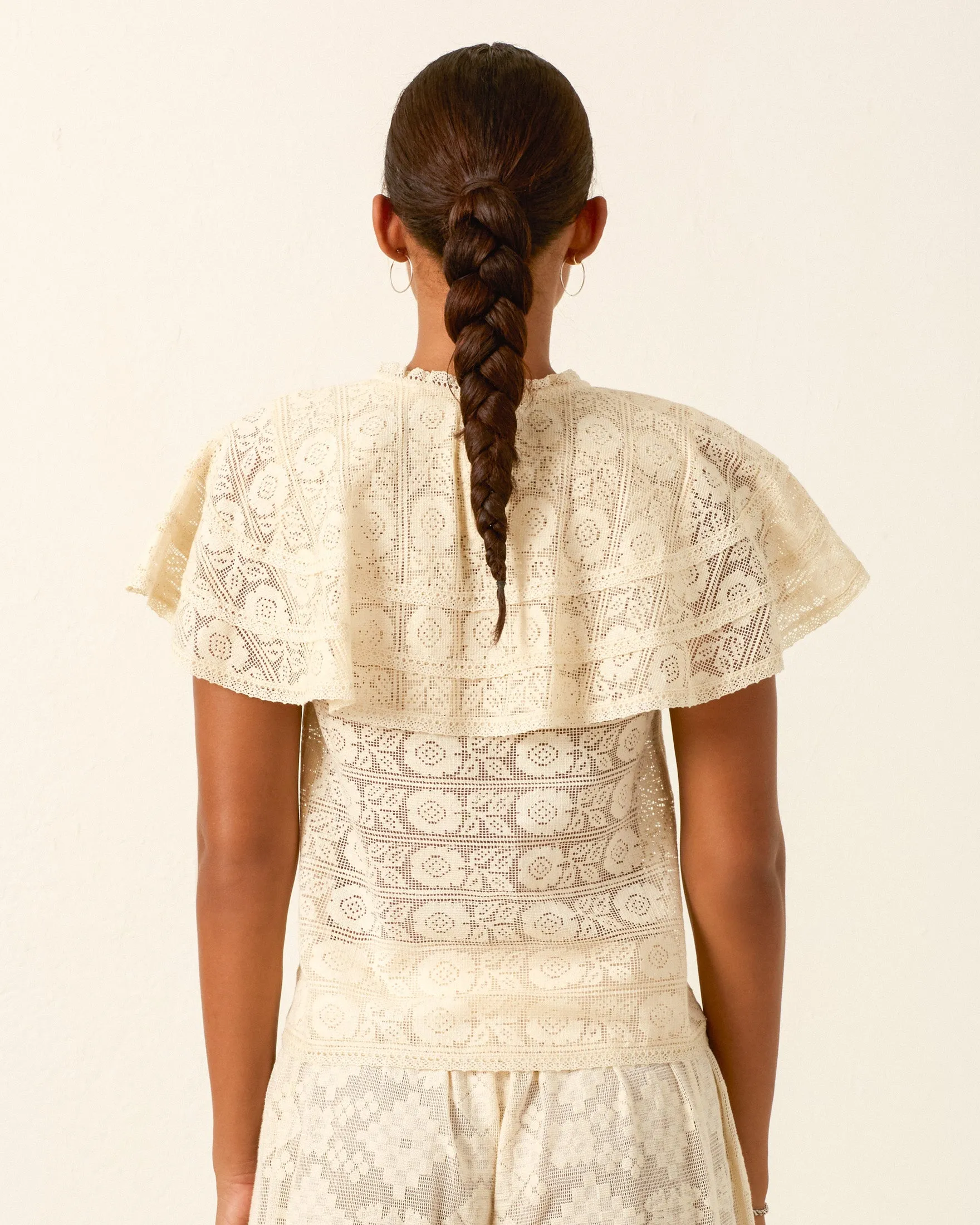 Elsie Ecru Daisy Lace Top sold by Alix of Bohemia product image thumbnail 3