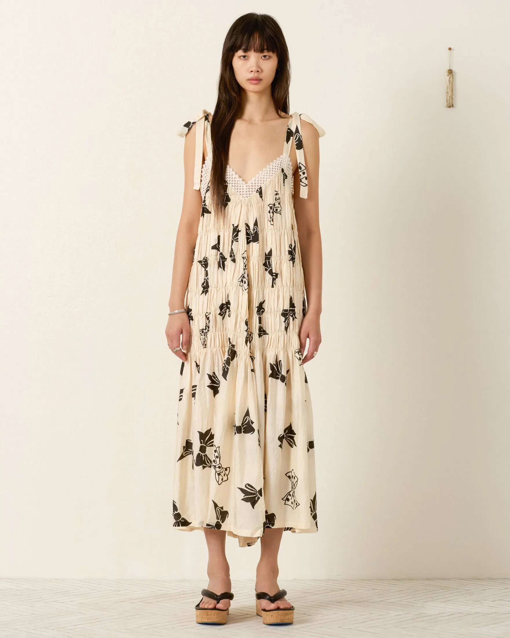 Ellina Black Tie Silk Dress sold by Alix of Bohemia
