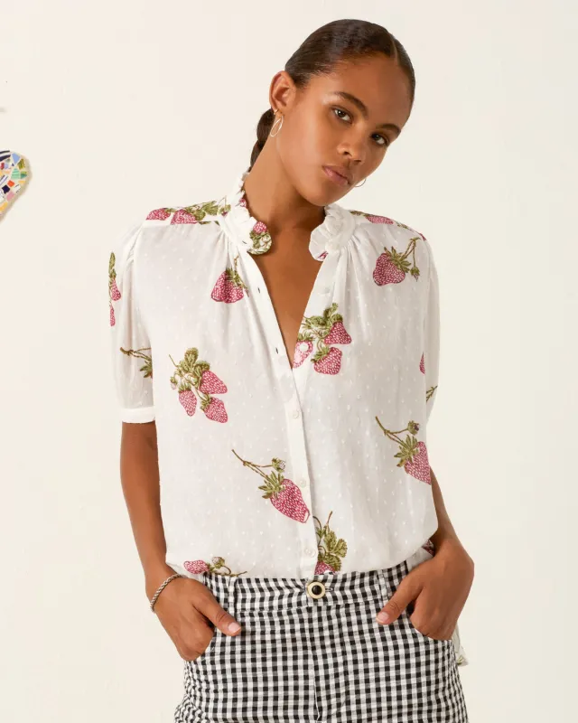 Winnie Strawberry Dot Shirt made by Alix of Bohemia