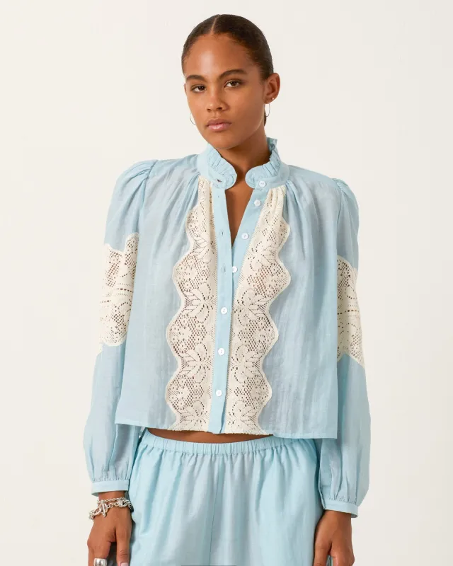 Annabel Sky Prima Lace Shirt made by Alix of Bohemia