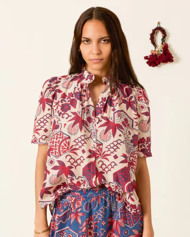 Winnie Crimson Hive Shirt made by Alix of Bohemia