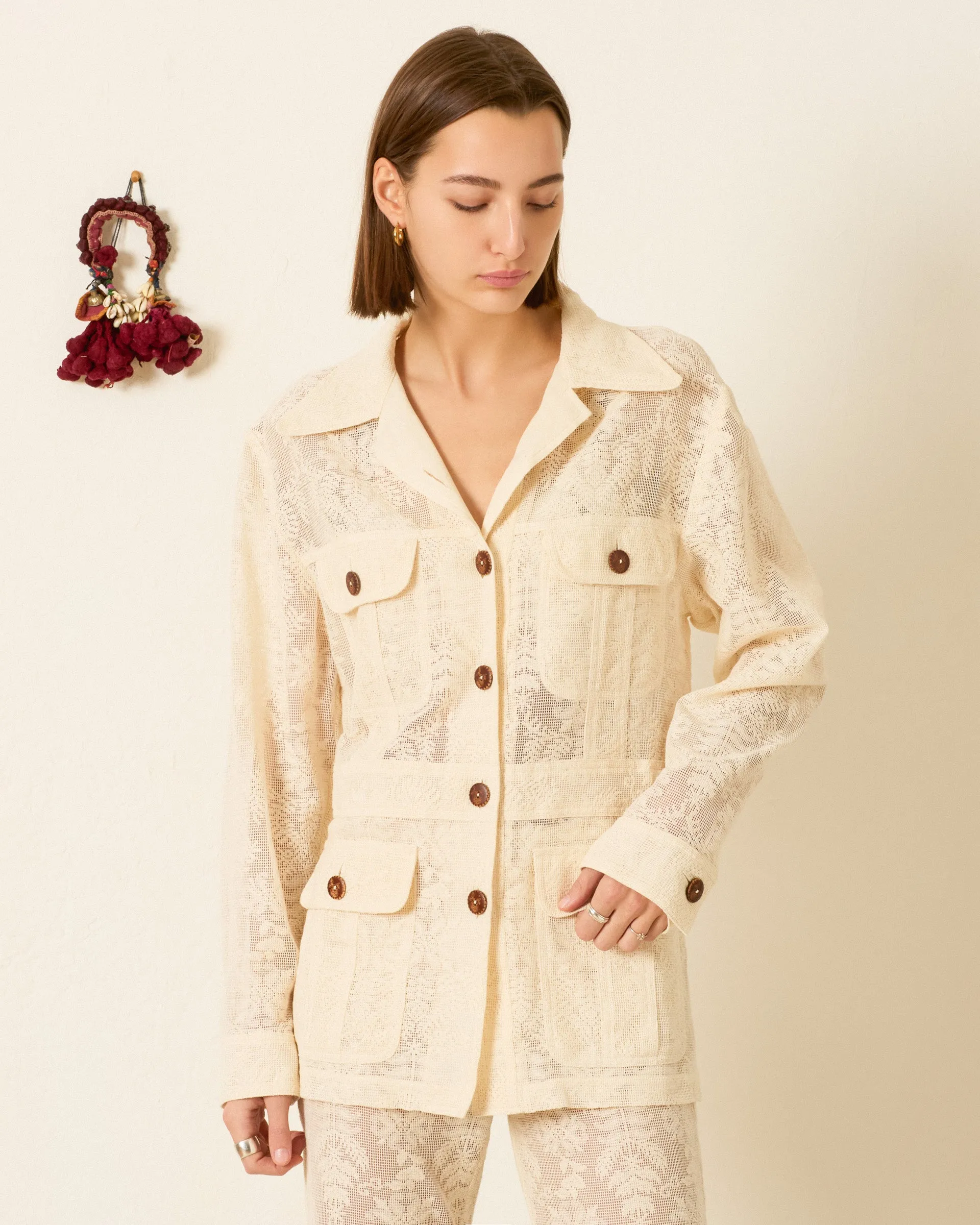 Reno Pearl Lace Lattice Jacket sold by Alix of Bohemia