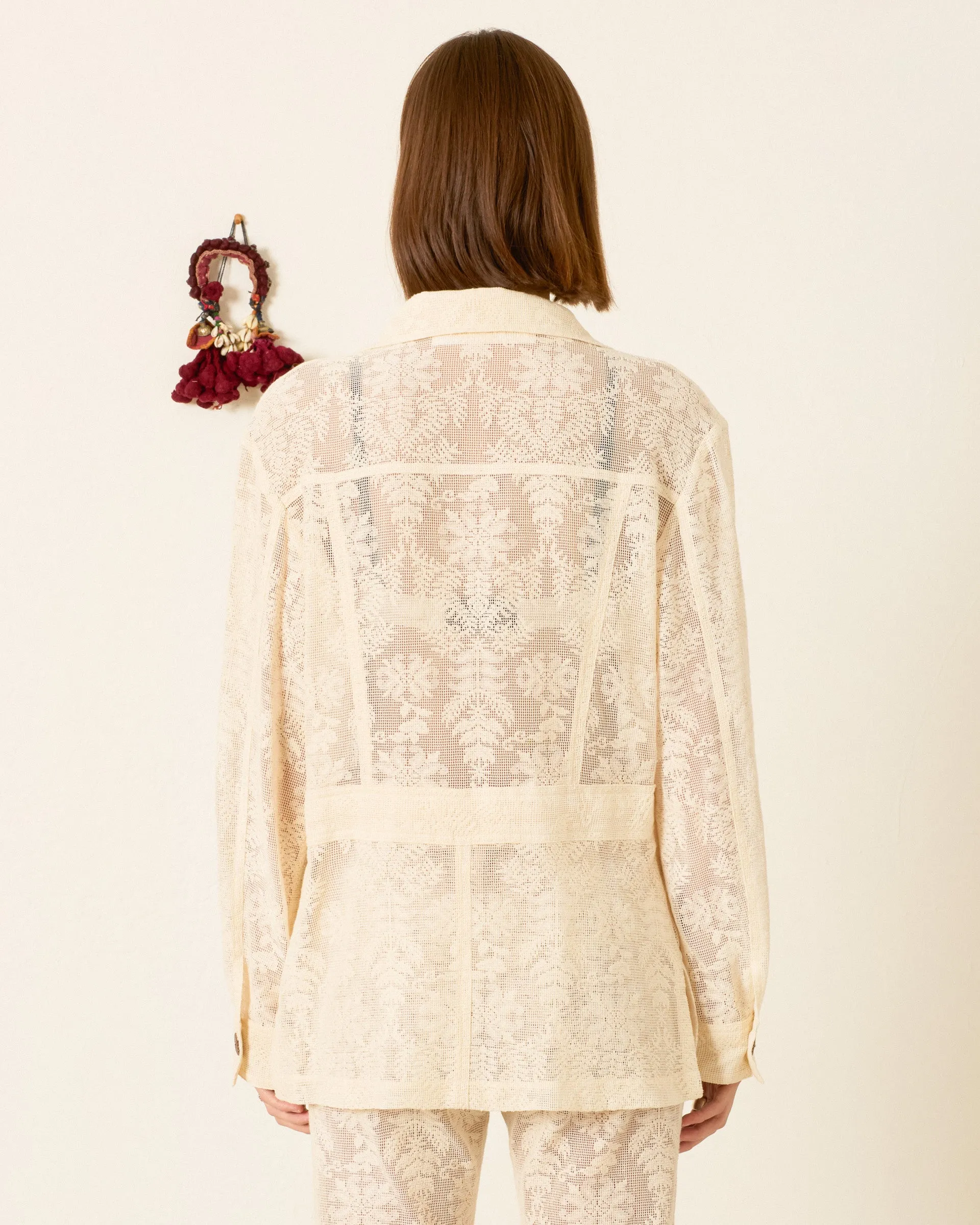Reno Pearl Lace Lattice Jacket sold by Alix of Bohemia product image thumbnail 2