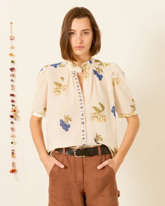 Winnie Blueberry Flora Shirt made by Alix of Bohemia