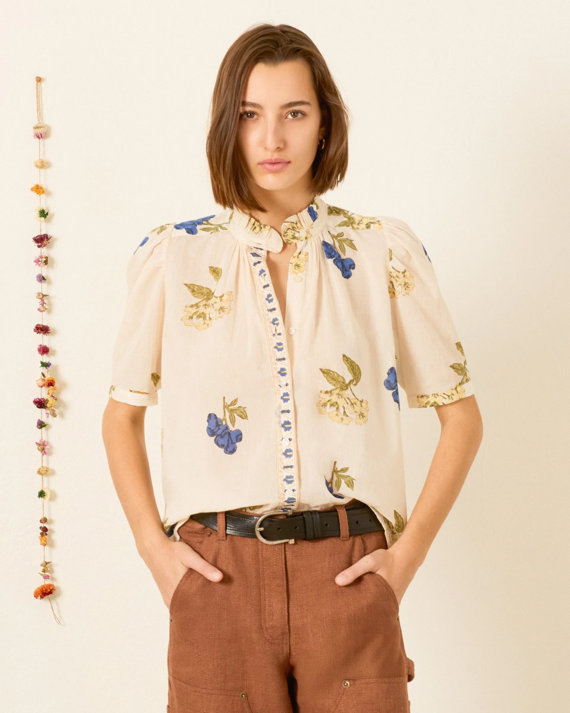 Winnie Blueberry Flora Shirt sold by Alix of Bohemia