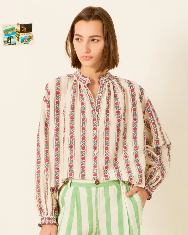 Poet Roseband Stripe Blouse made by Alix of Bohemia