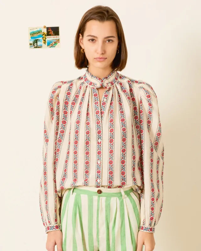 Annabel Roseband Stripe Shirt made by Alix of Bohemia