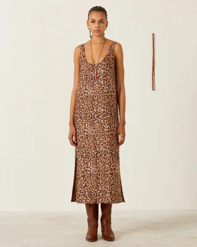 Daph Leopard Trek Silk Dress made by Alix of Bohemia