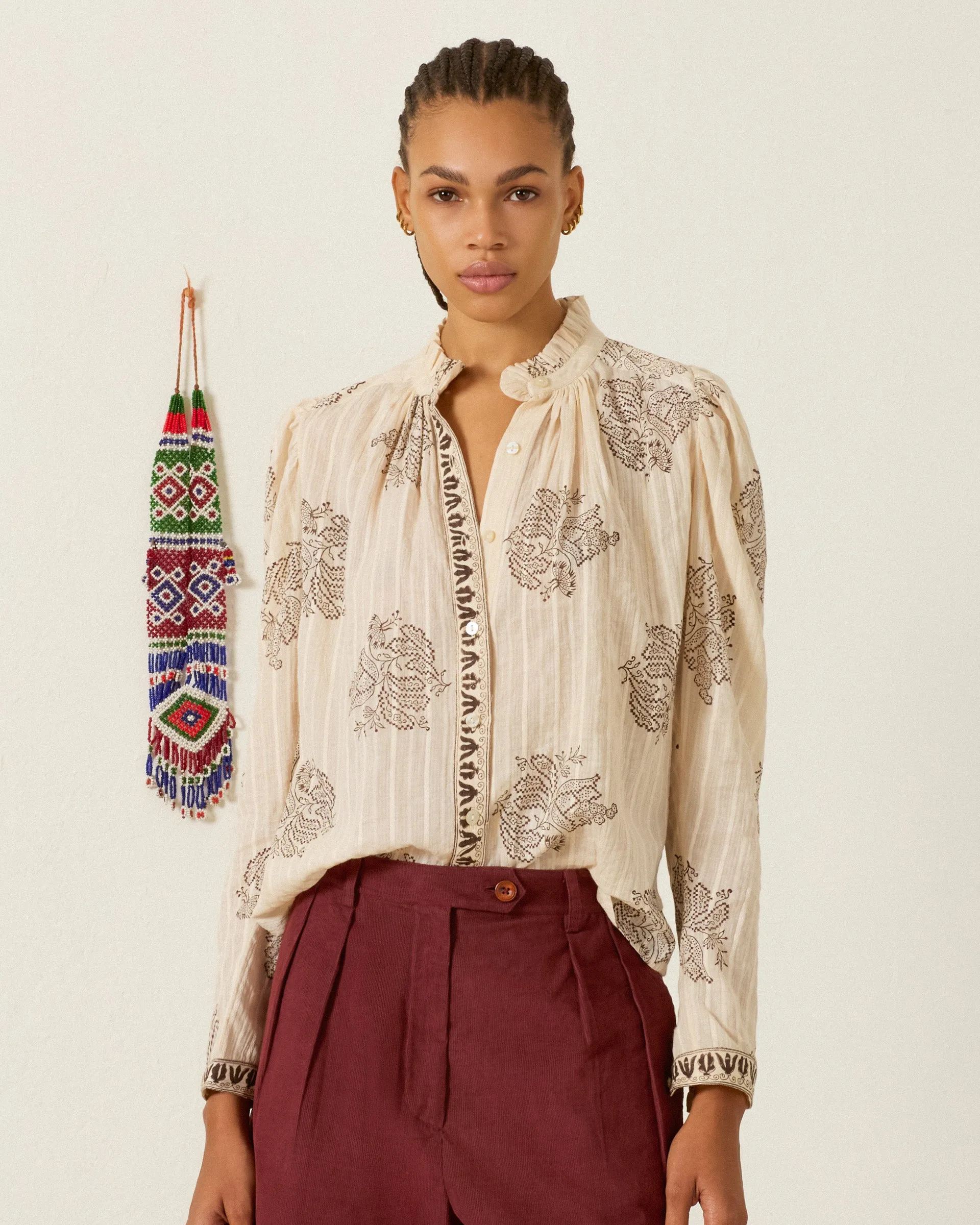 Artemis Grapevine Stripe Shirt sold by Alix of Bohemia