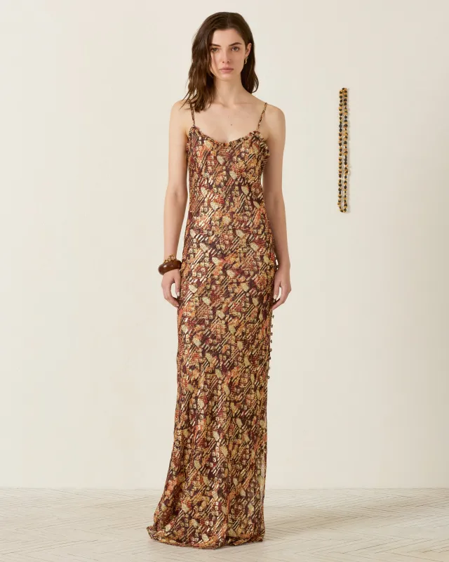 Athens Topaz Snakeskin Dress made by Alix of Bohemia
