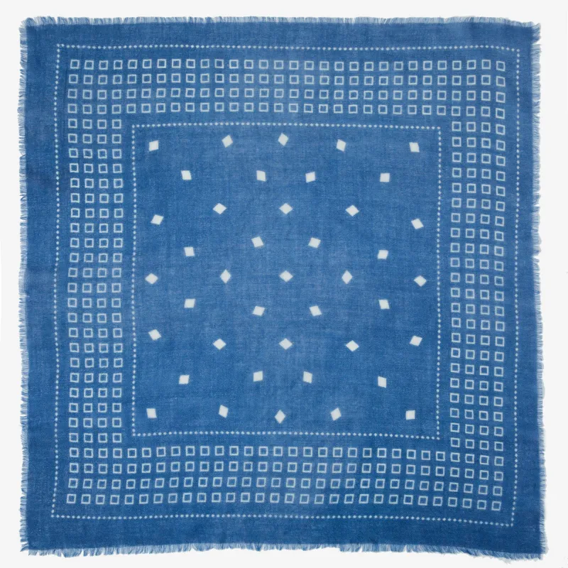 Brooks Cashmere Bandana in Indigo made by Wyeth