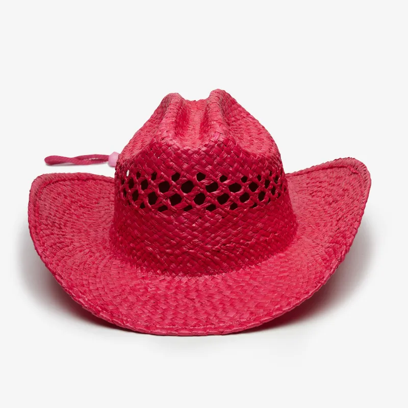 Brodie Raffia Cowboy in Hot Pink made by Wyeth