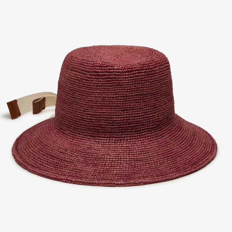 Cassis Raffia Bucket in Wine sold by Wyeth