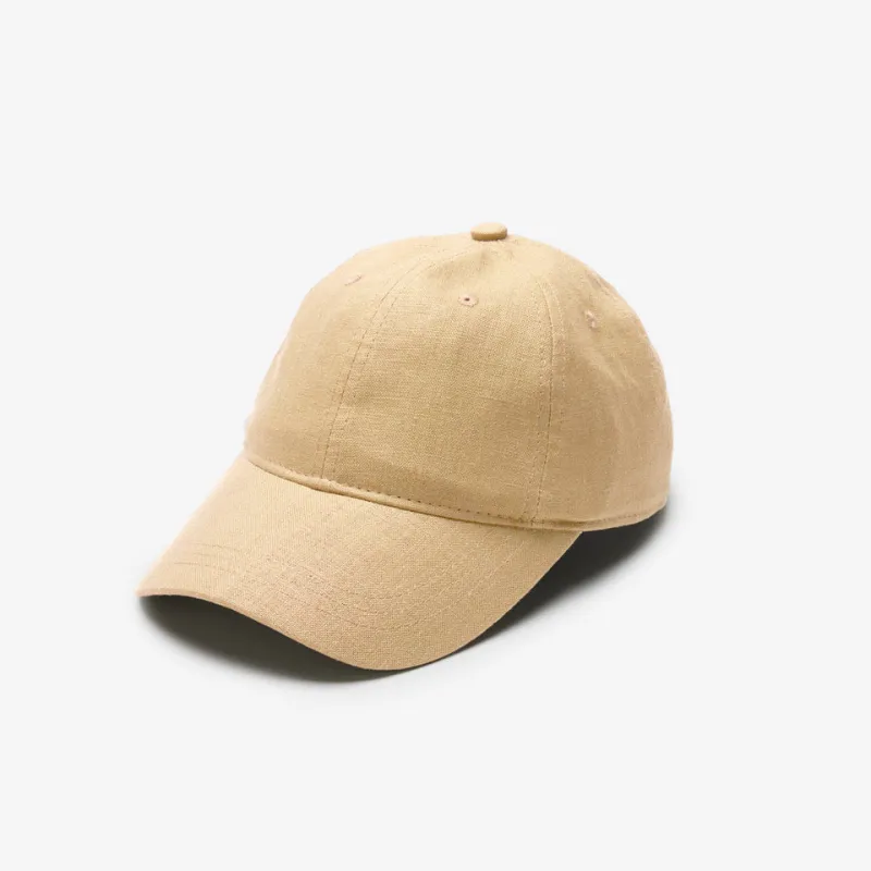 Spencer Linen Dad Cap in Tan sold by Wyeth