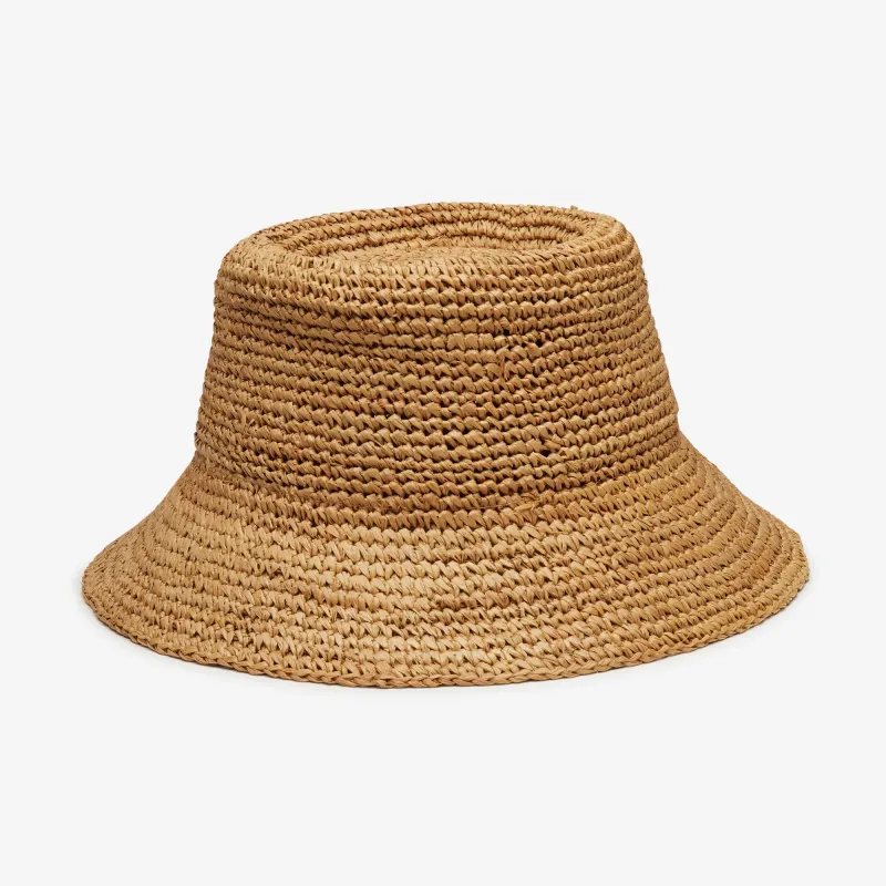 Tali Raffia Bucket in Camel sold by Wyeth