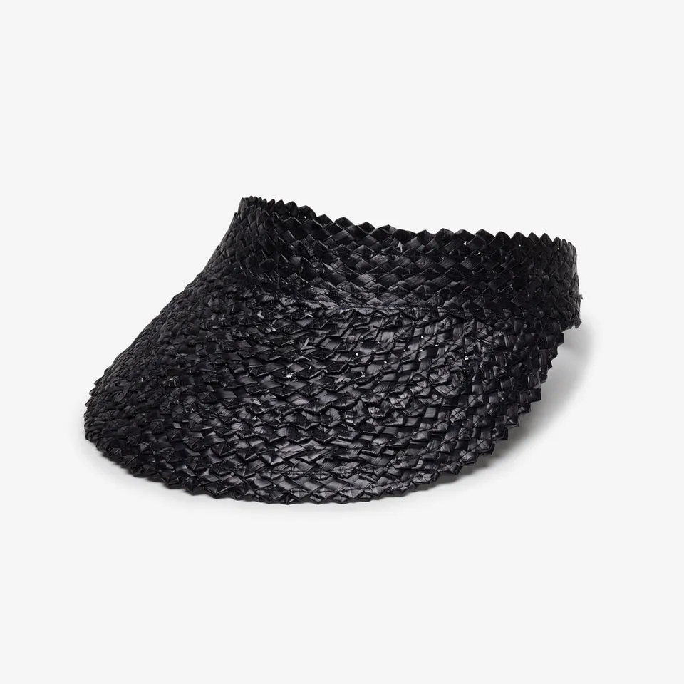 Effie Straw Visor in Black sold by Wyeth