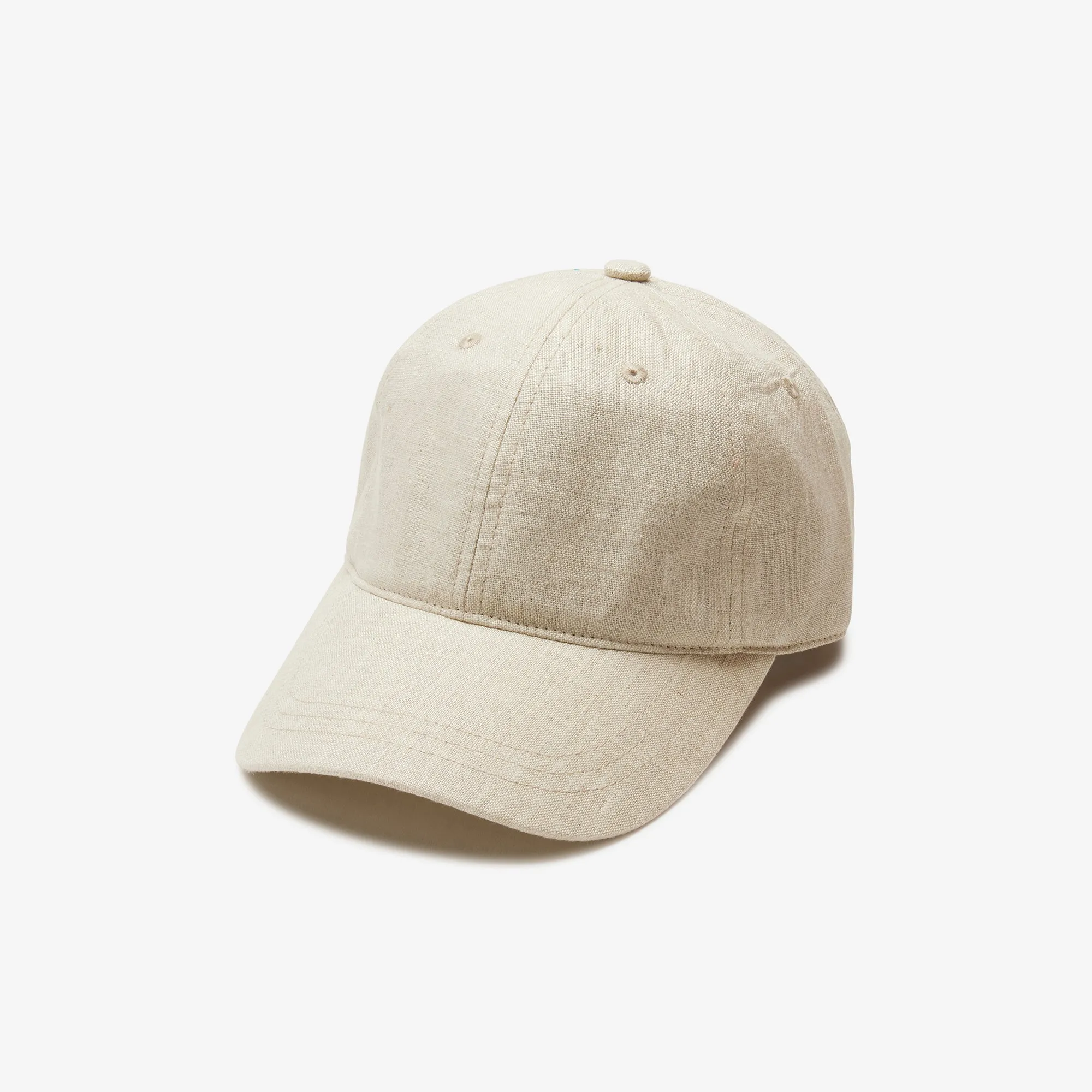Spencer Linen Dad Cap in Cream sold by Wyeth