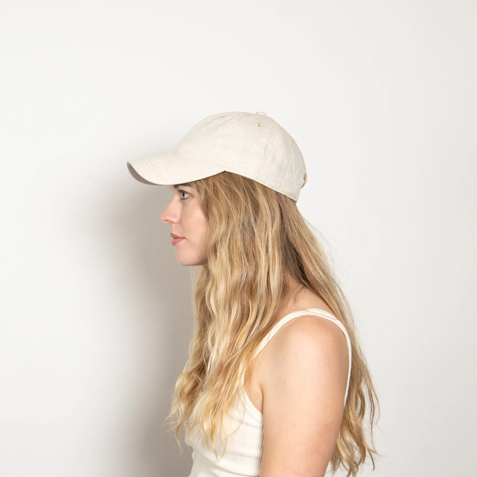 Spencer Linen Dad Cap in Cream sold by Wyeth product image thumbnail 5