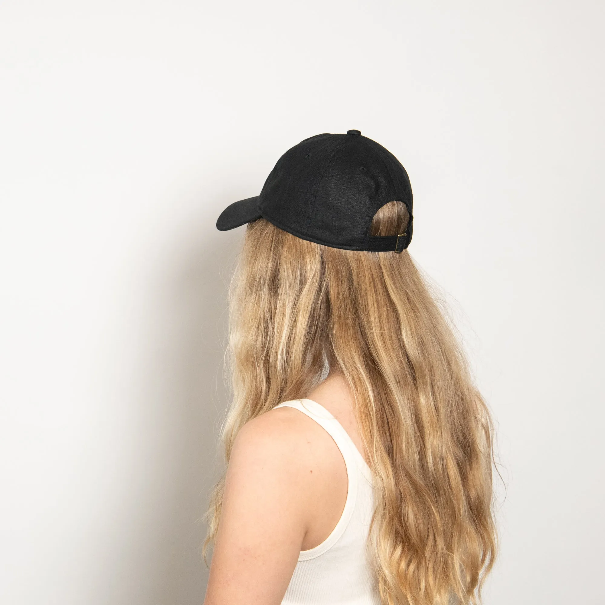 Spencer Linen Dad Cap in Black sold by Wyeth product image thumbnail 5