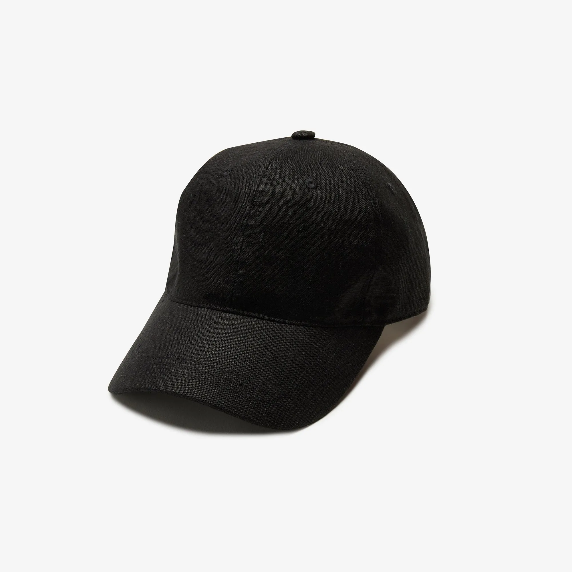 Spencer Linen Dad Cap in Black sold by Wyeth