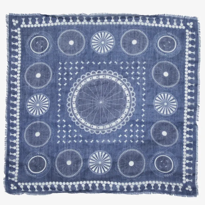 Apollo Cashmere Bandana in Indigo made by Wyeth