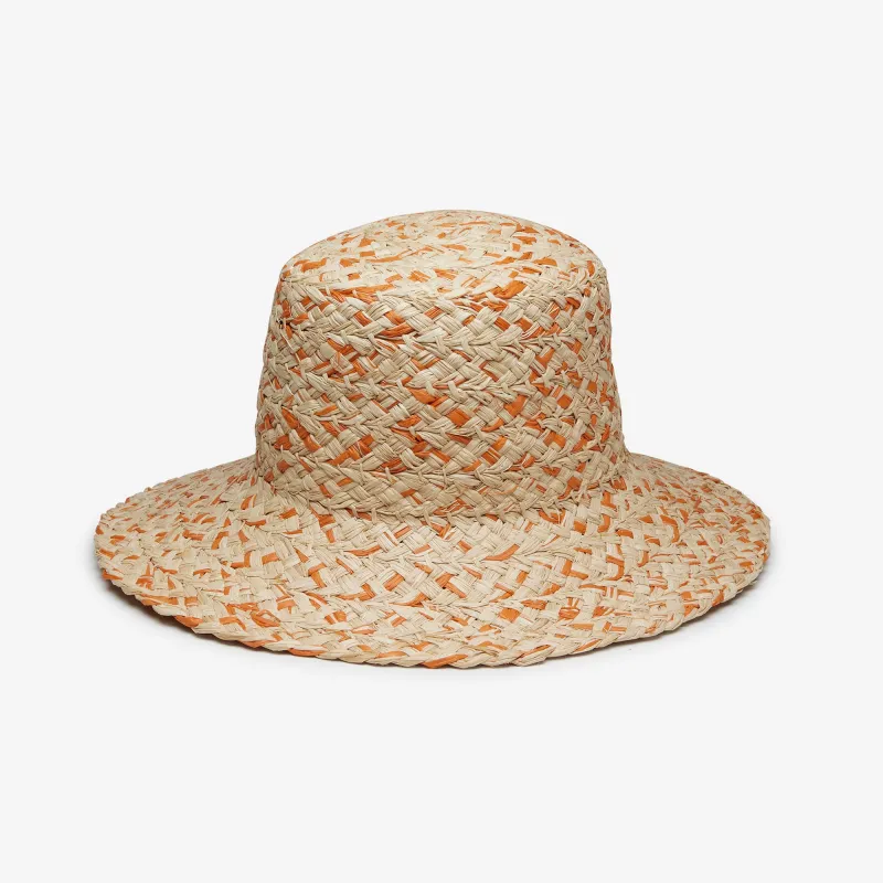 Lark Raffia Bucket in Orange sold by Wyeth