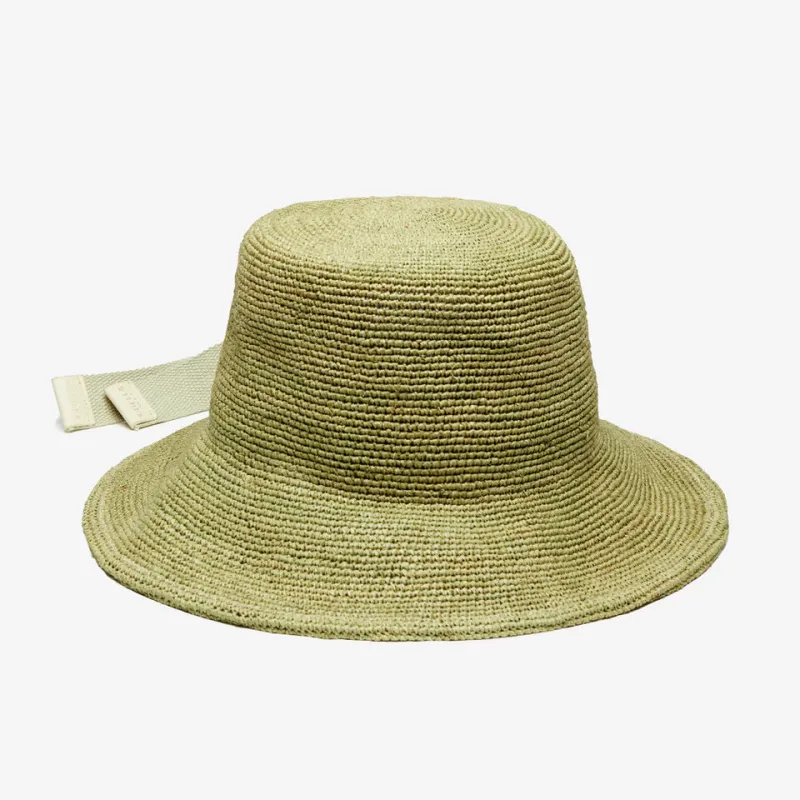 Cassis Raffia Bucket in Green sold by Wyeth