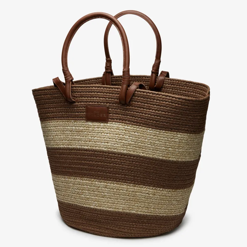 Laguna Fabric Basket Bag in Chocolate made by Wyeth
