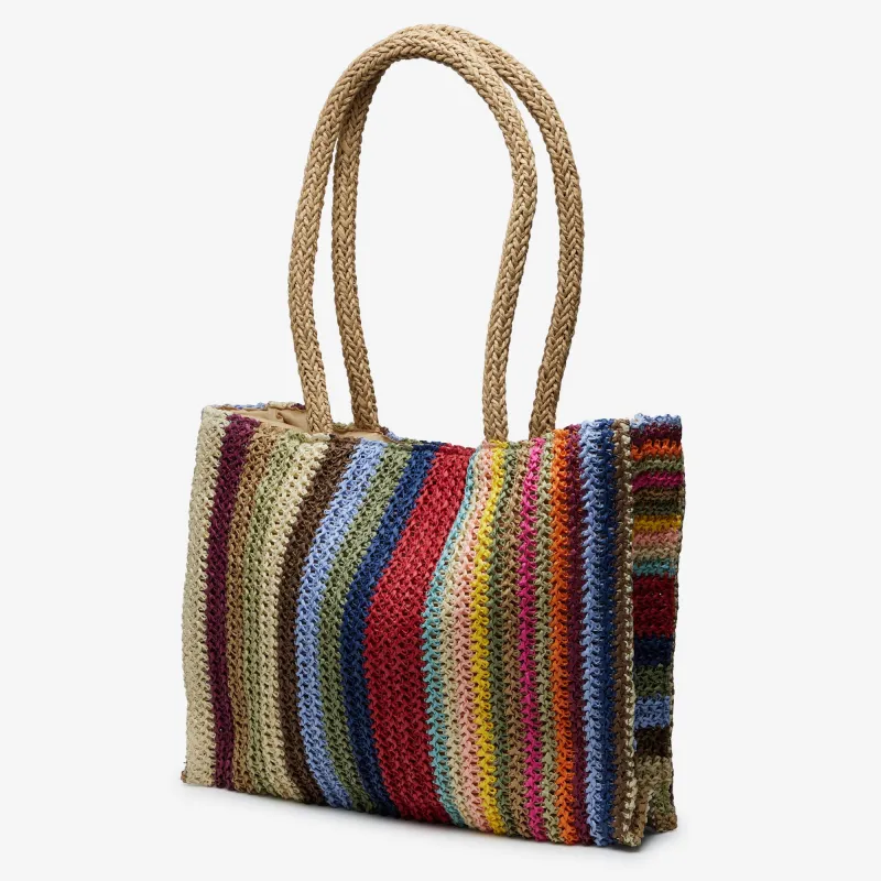 Monterey Paper Straw Tote Bag in Multi - Small made by Wyeth