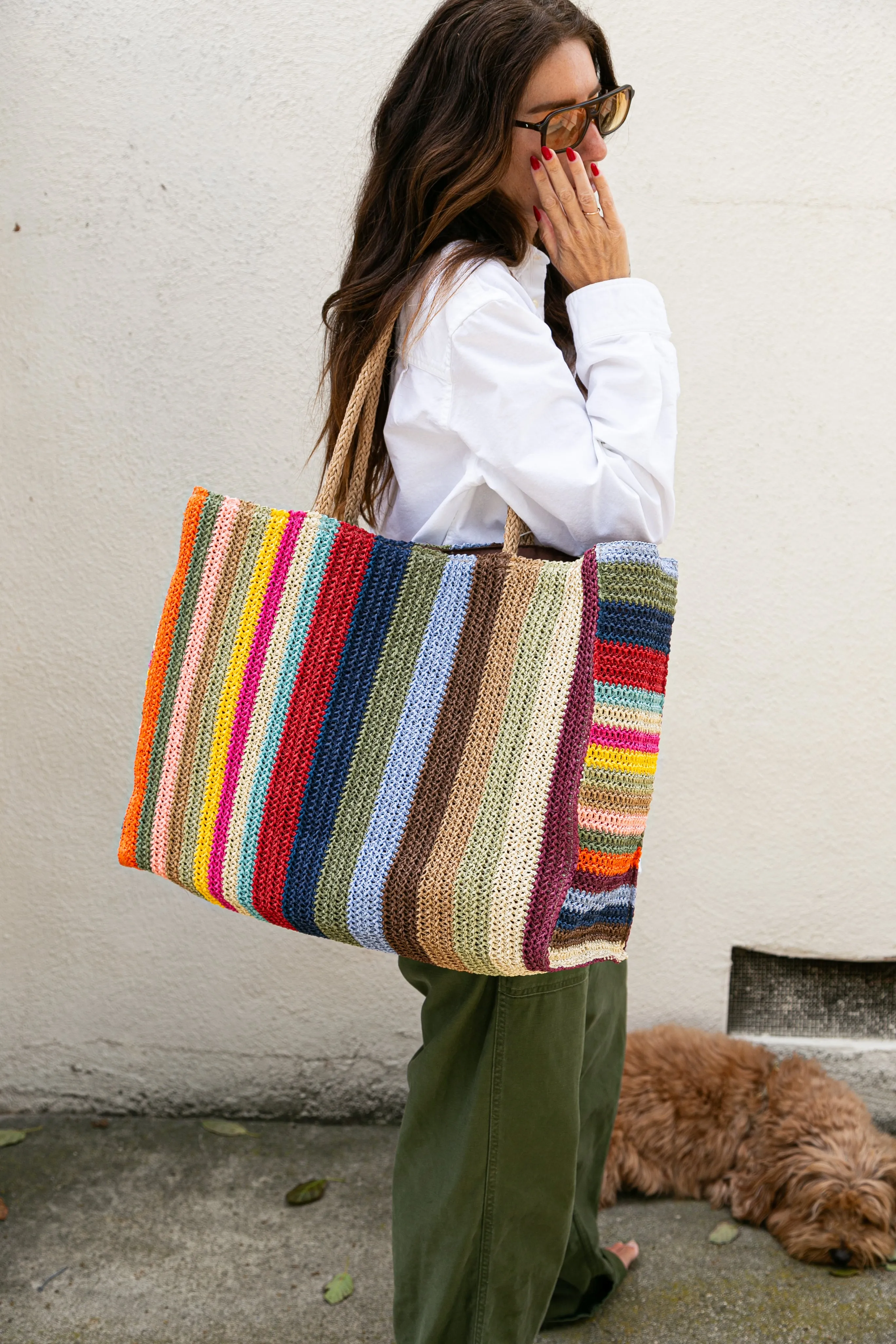 Monterey Paper Straw Tote Bag in Multi - Large sold by Wyeth product image thumbnail 4