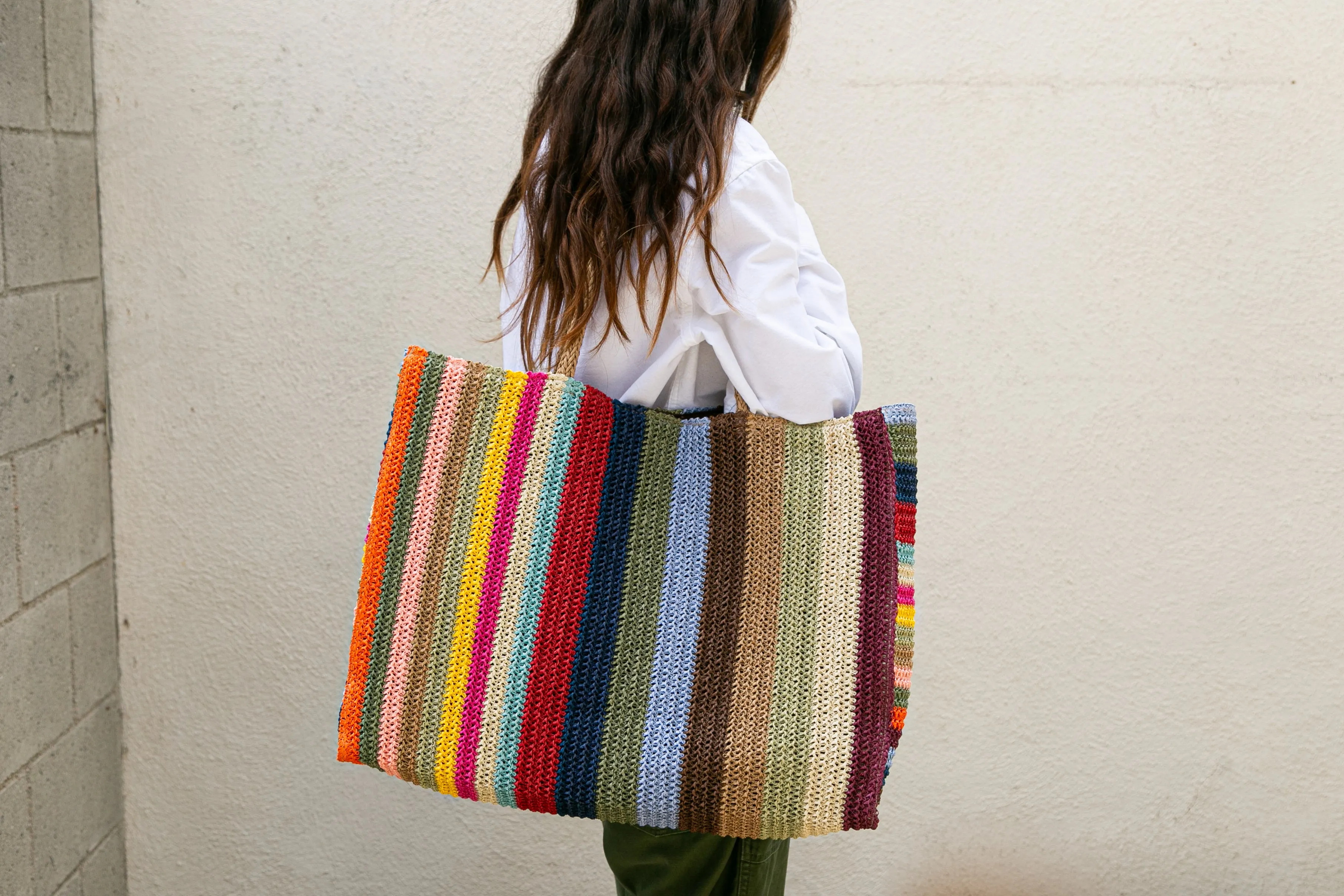 Monterey Paper Straw Tote Bag in Multi - Large sold by Wyeth product image thumbnail 2