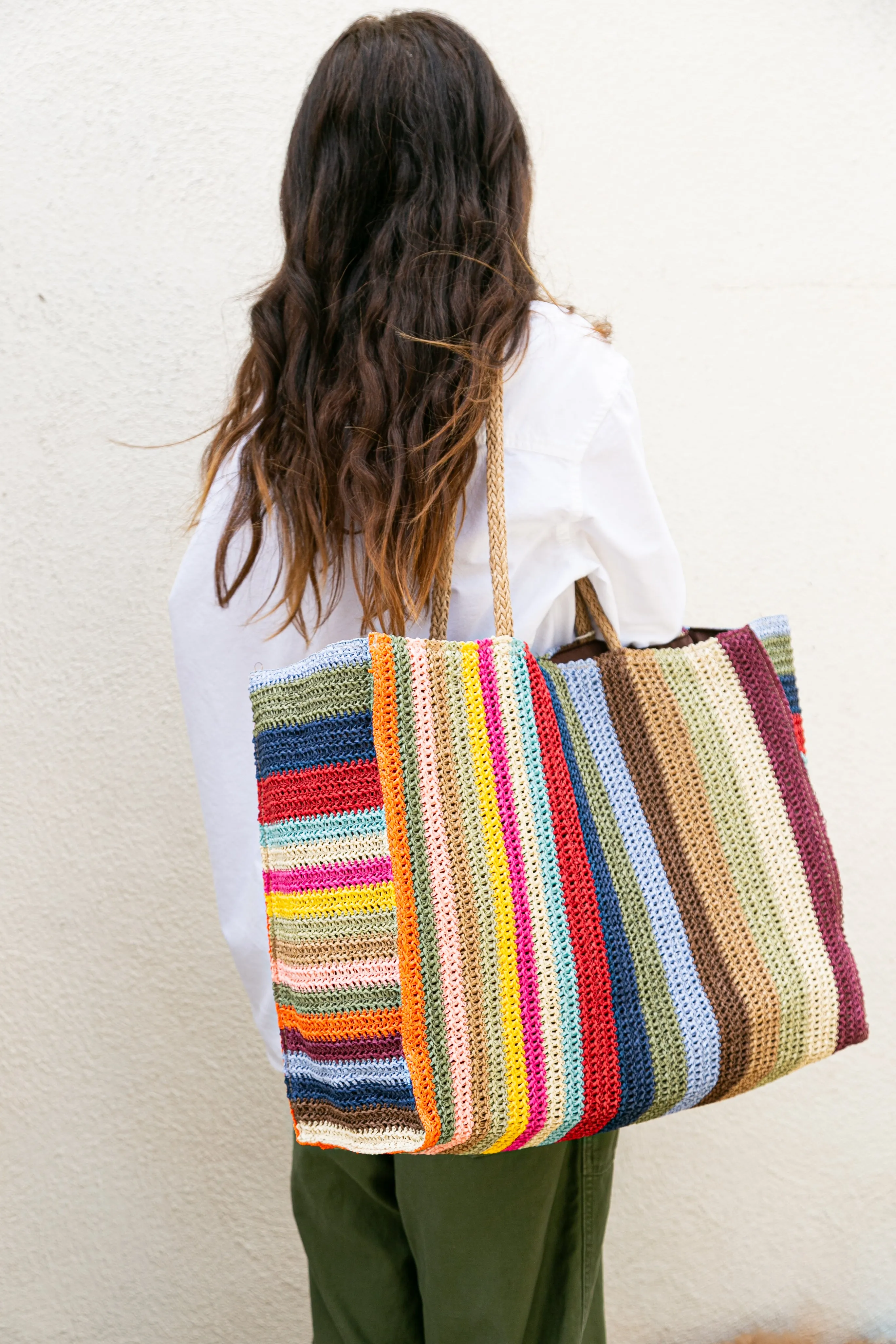 Monterey Paper Straw Tote Bag in Multi - Large sold by Wyeth product image thumbnail 3