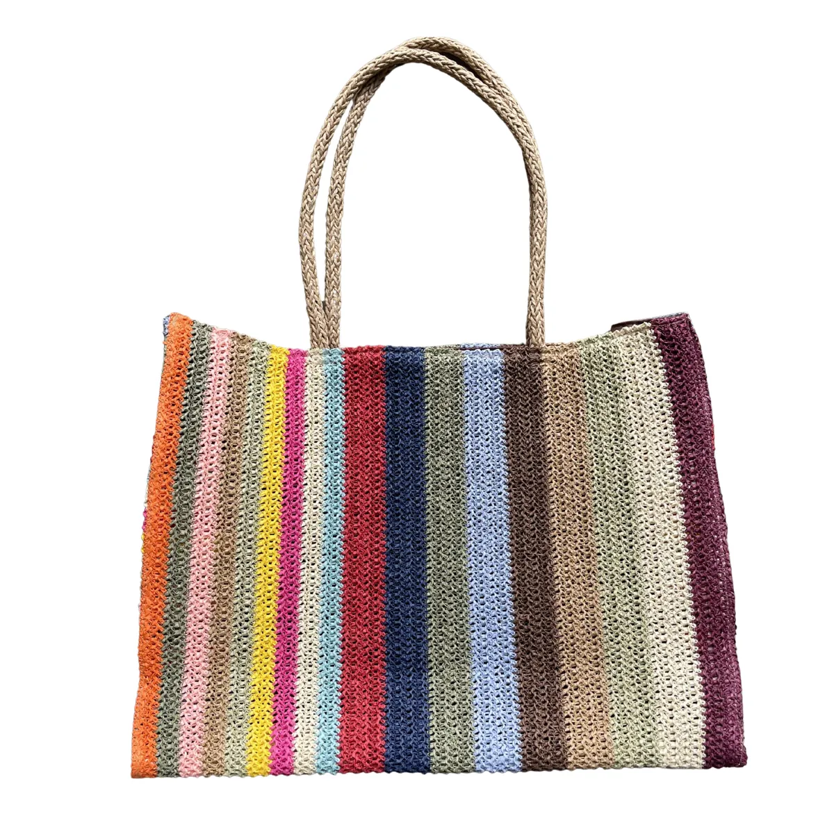 Monterey Paper Straw Tote Bag in Multi - Large sold by Wyeth