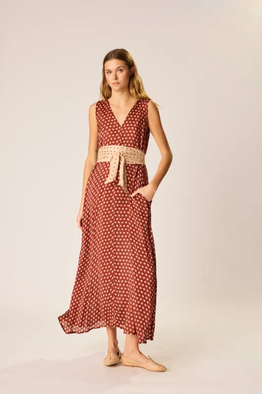 TOVA MAXI W/ CONTRASTING SASH BELT sold by Natalie Martin
