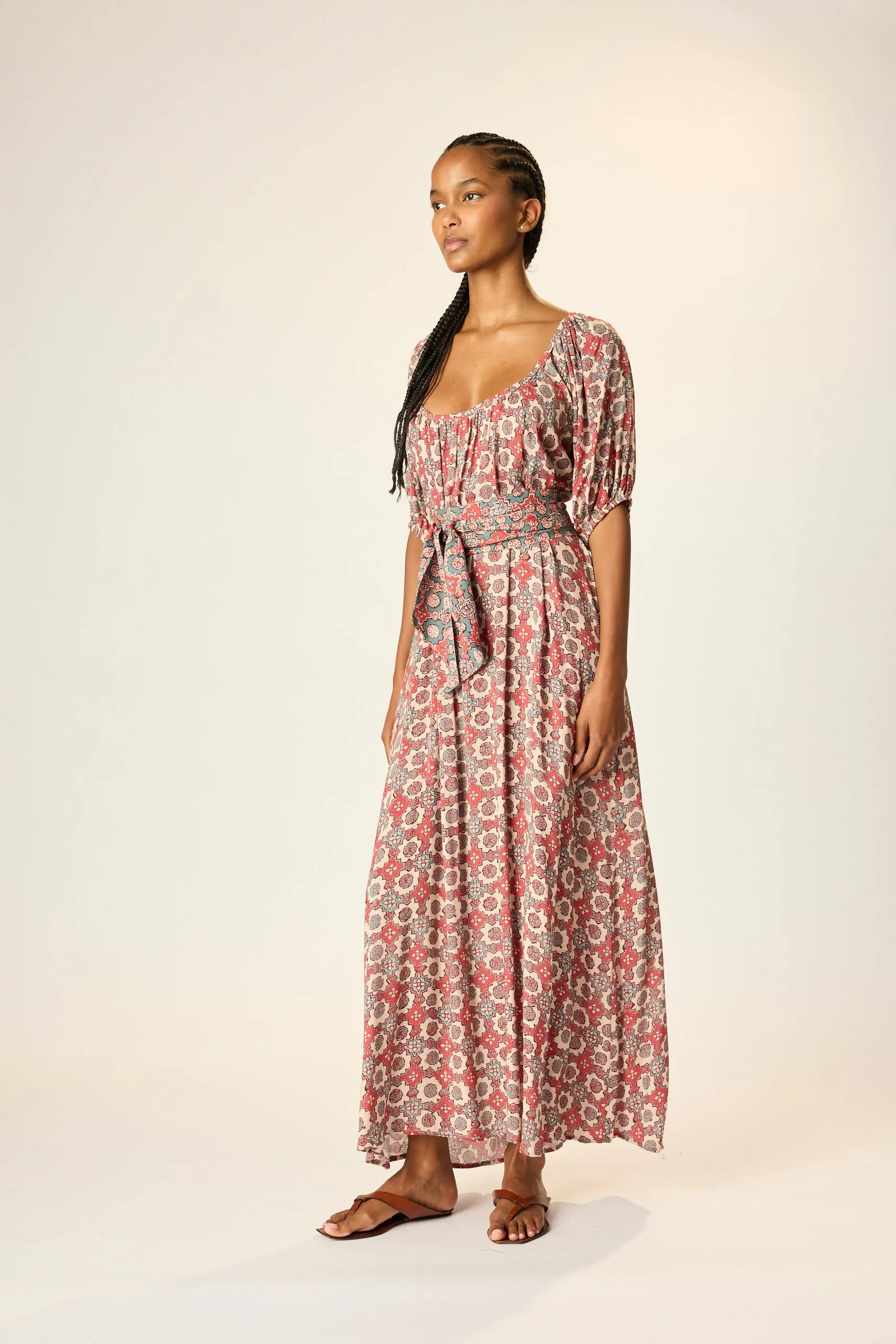 VIVI DRESS WITH CONTRASTING SASH sold by Natalie Martin product image thumbnail 2