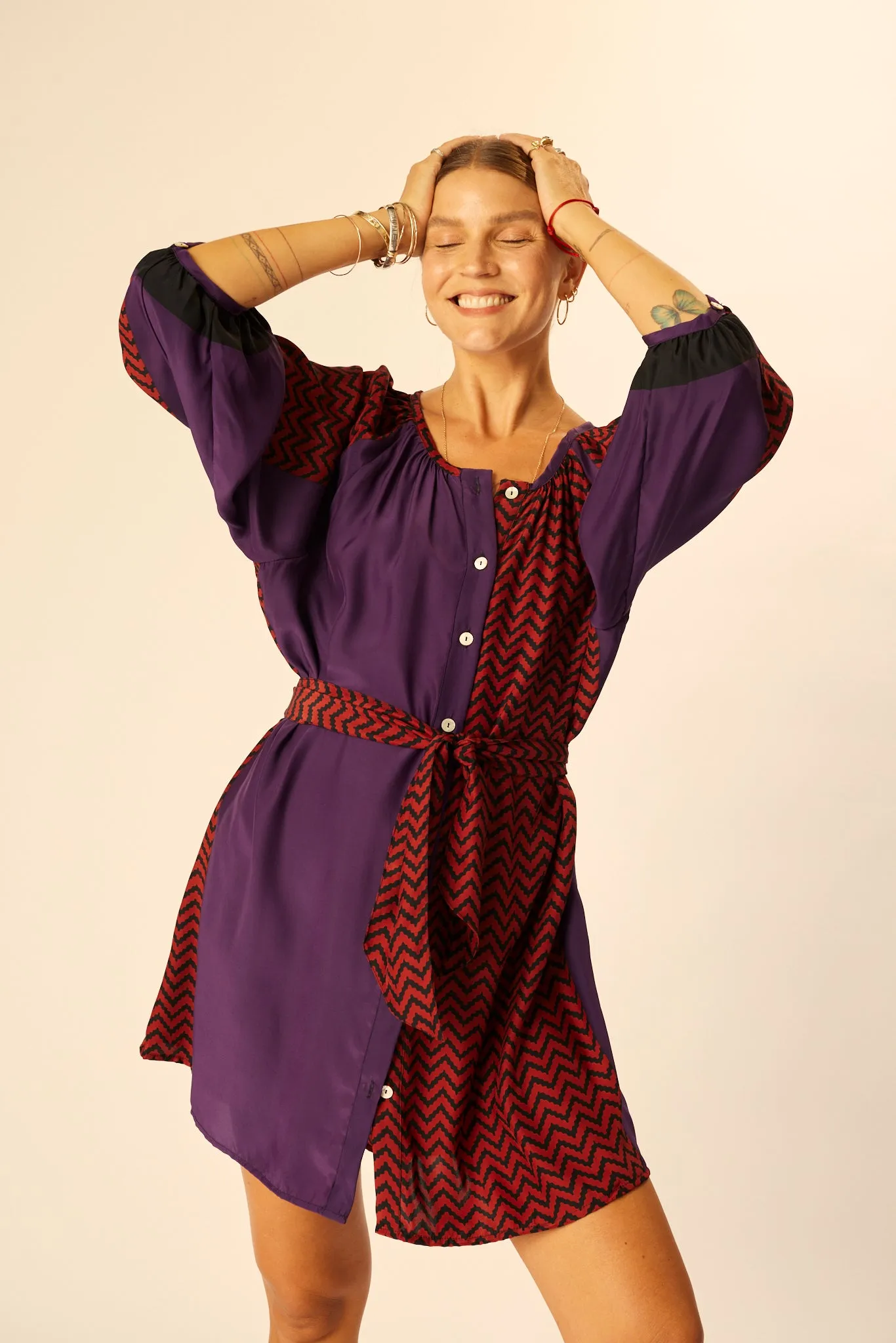 ALEX SHORT DRESS WITH SASH sold by Natalie Martin product image thumbnail 2