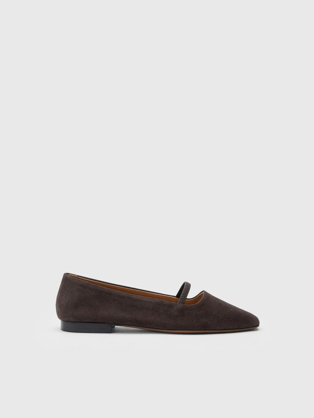 Loria Walnut Suede Ballet flats sold by ATP Atelier
