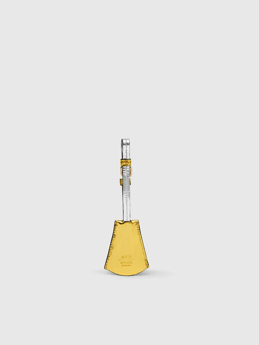 Monte Gold/Silver Metallic Leather Key chain sold by ATP Atelier product image thumbnail 2