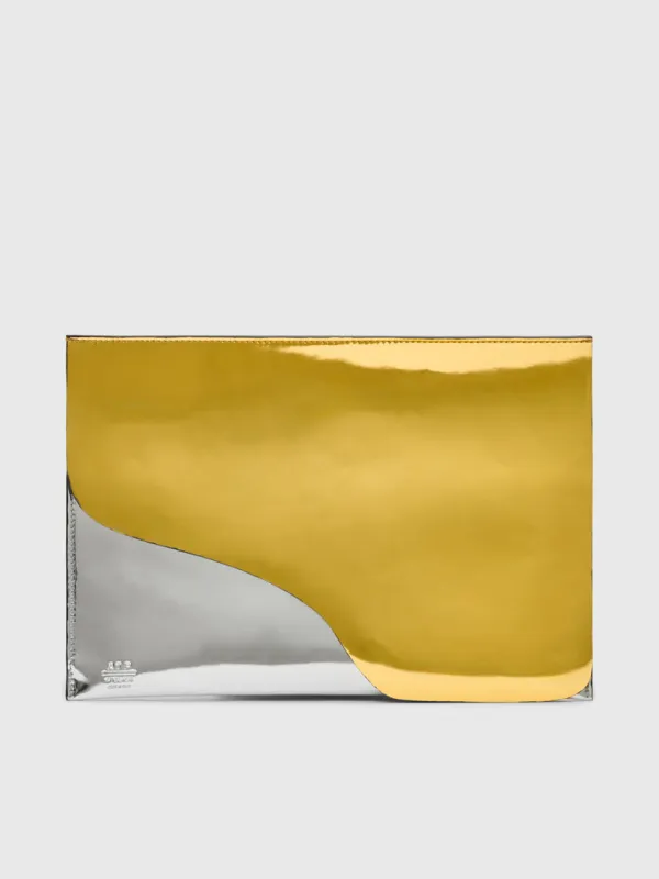 Sardegna Media Gold/Silver Metallic Leather Laptop case made by ATP Atelier