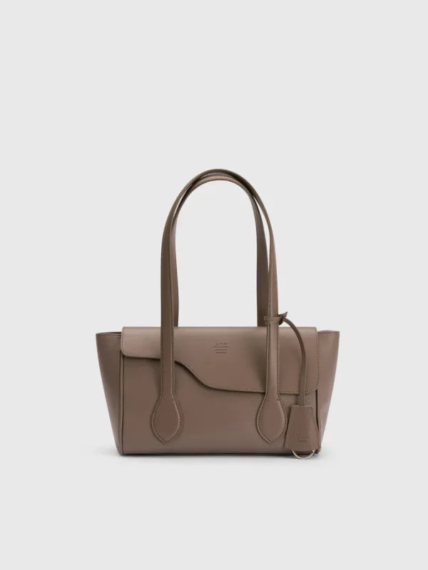 Eira Tahini Grained Leather/Leather Shoulder bag made by ATP Atelier