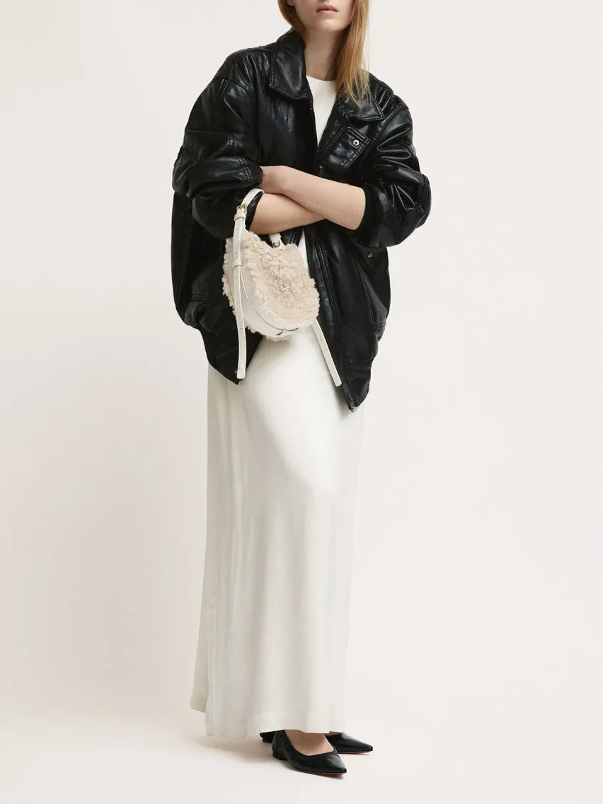 Silea Vanilla/Linen Shearling/Leather Mini hobo bag sold by ATP Atelier product image thumbnail 2