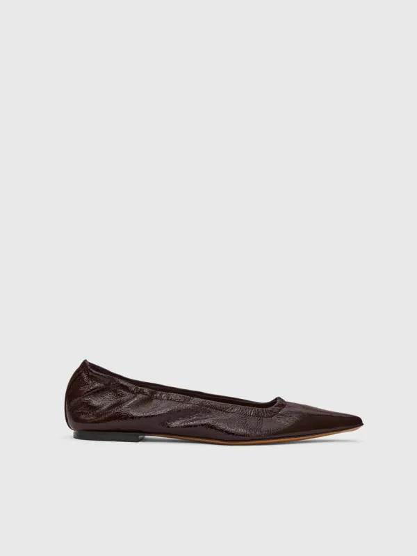 Aprica Walnut Naplak Leather Ballet flats made by ATP Atelier