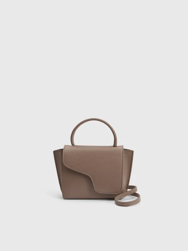 Montalcino Tahini Grained Leather Mini handbag made by ATP Atelier